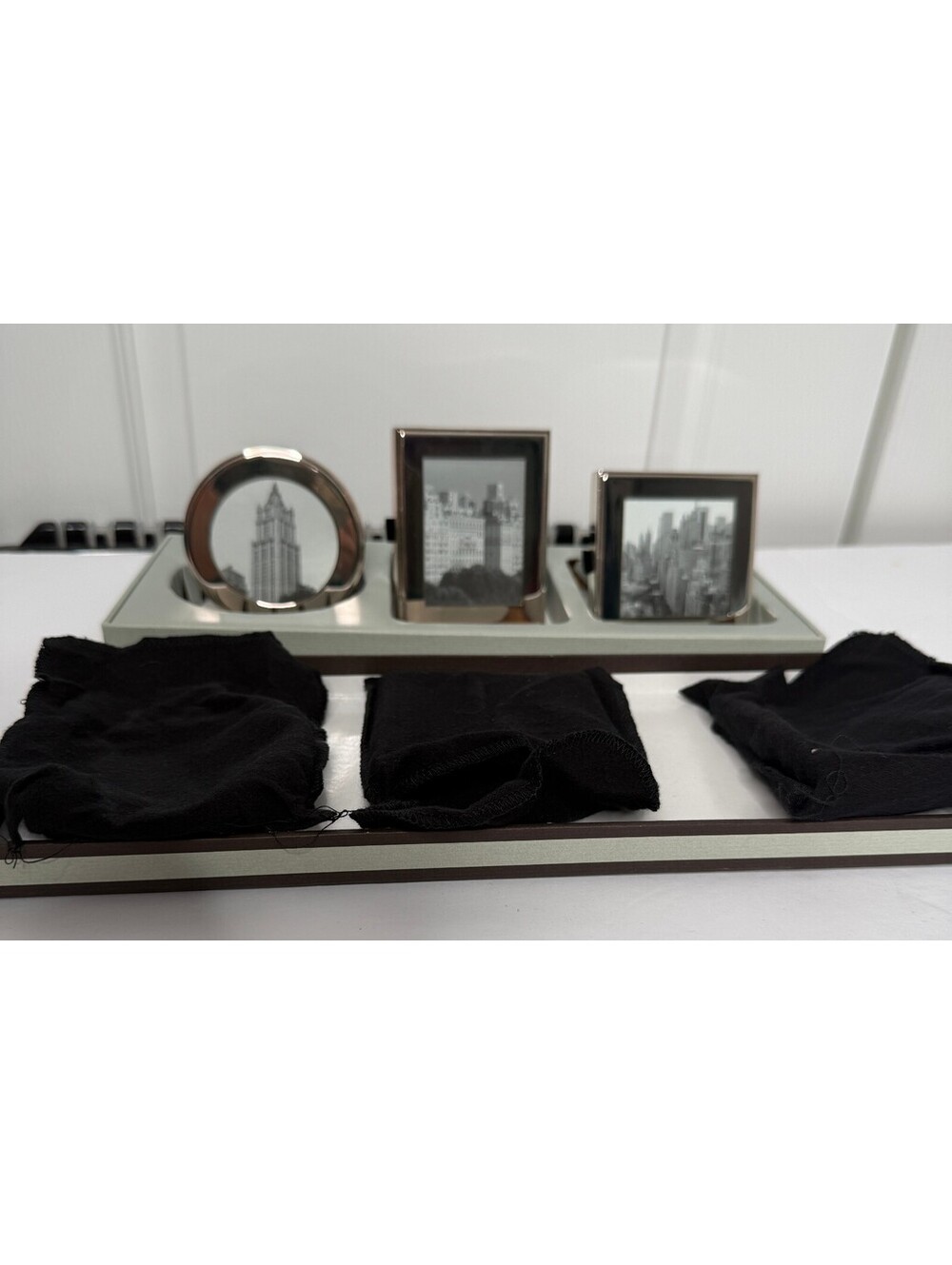 Restoration Hardware Hampton Mini Silverplate Frames Set of 3 With Box